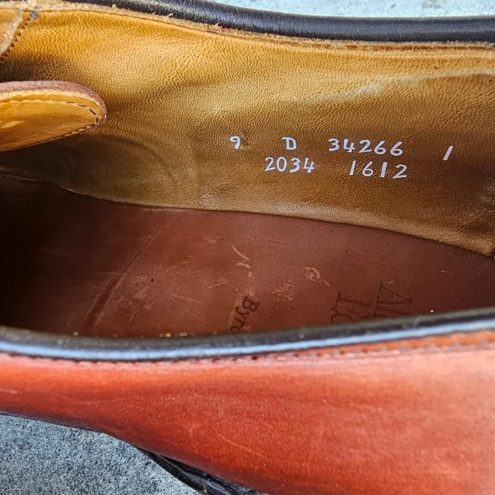 Allen Edmonds Byron Brown Leather Cap‎ Toe Oxford Dress Shoes Mens Size 9 D